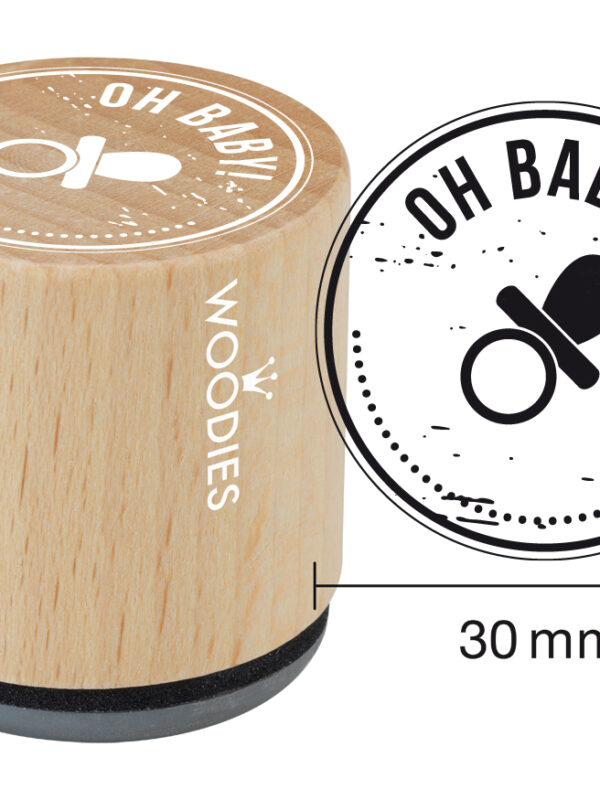 Woodies wooden stamp 30mm – Oh baby!