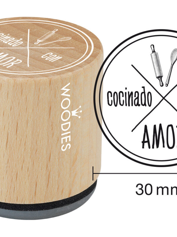 Woodies wooden stamp 30mm – Cooked with love