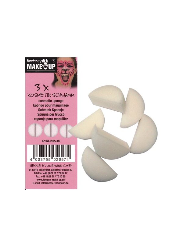 Pack of 6 half make-up sponges