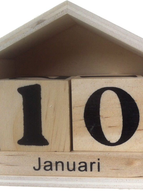 Perpetual calendar ** in Flemish ** wooden house 73 x 78 x 3