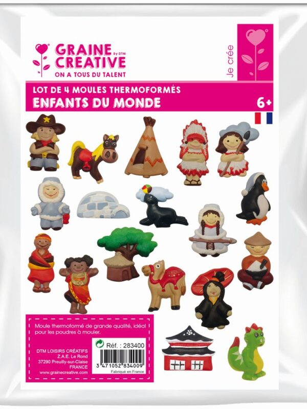 Set of 4 moulds children of the world 18 models