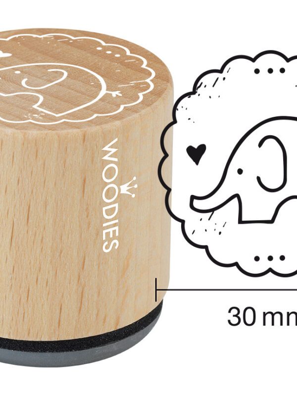 Houten stempel Woodies 30mm - Olifant
