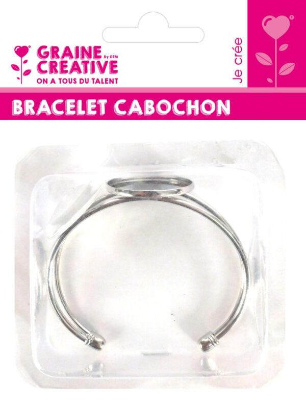 Bracelet to decorate round silver 63x57mm + cabochon