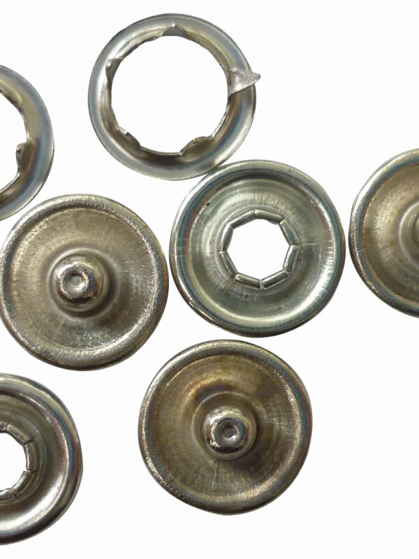 Bag of 50 silver snap buttons