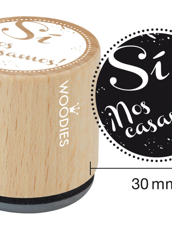 Woodies wooden stamp 30mm – Yes, we are getting married!