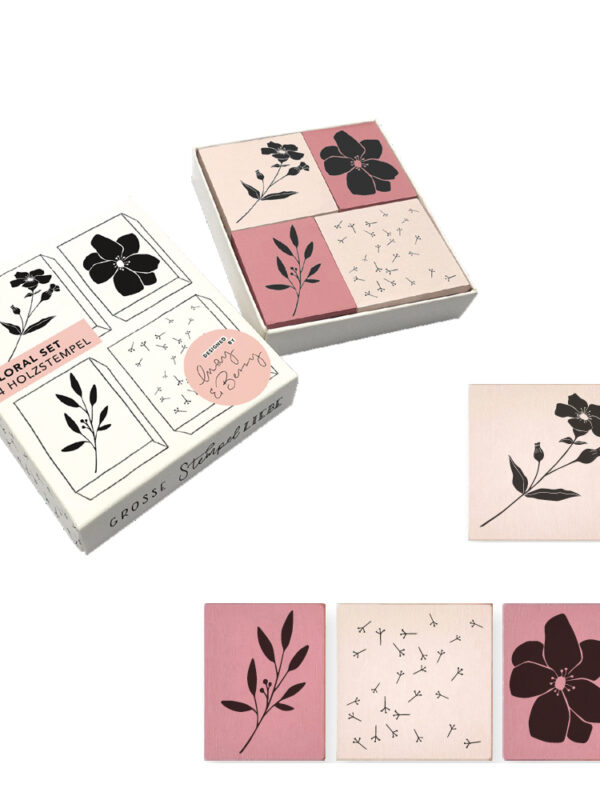 Wooden stamp May & Berry set - Floral