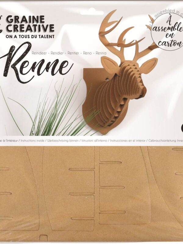 Large cardboard 3D model 245 mm x 180 mm x 390 mm – Reindeer