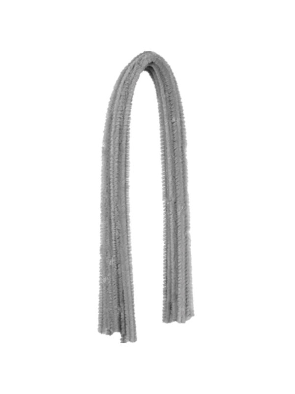 Chenille 8 mm x 500 mm - Grey (10 pcs) ZKK