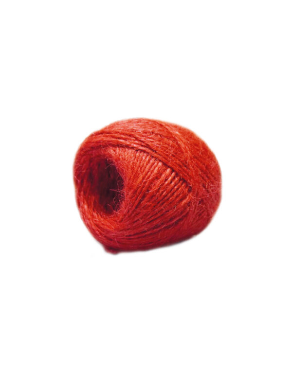 Jute touw 100 g rood