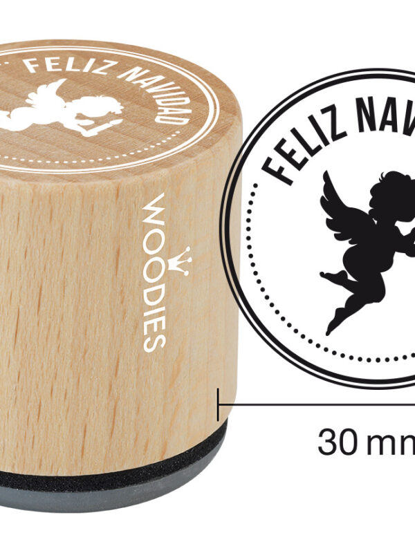 Woodies wooden stamp 30mm – Merry Christmas 2