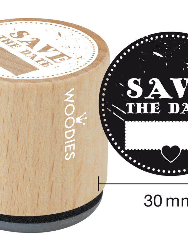 Woodies wooden stamp 30mm – Save the date 5