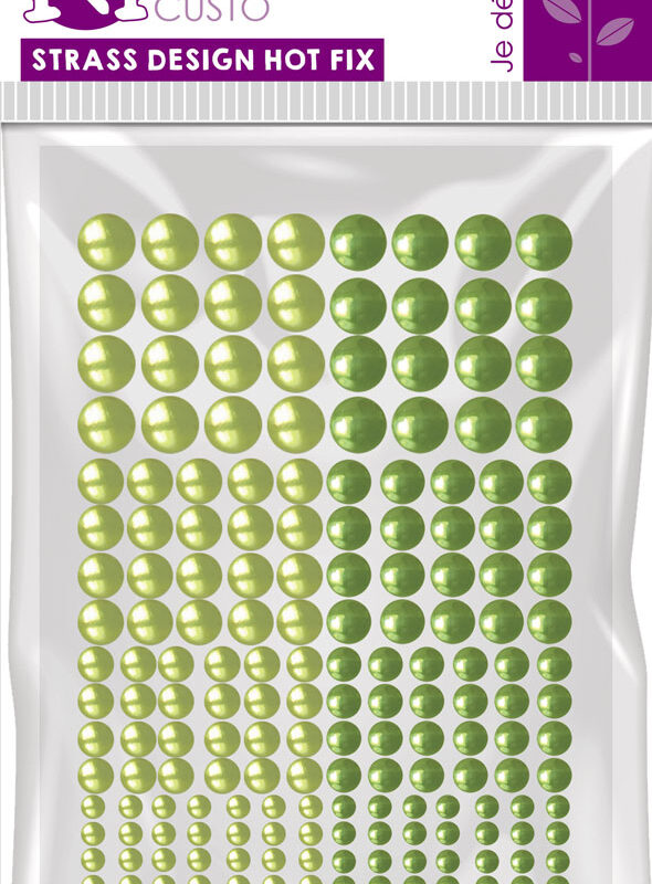 Metal round 3/4/5/6mm heat-adhesive duo green (176 pcs)