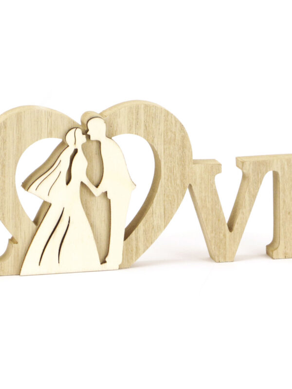 Wooden wedding decoration LOVE 220 x 90 x 18 mm