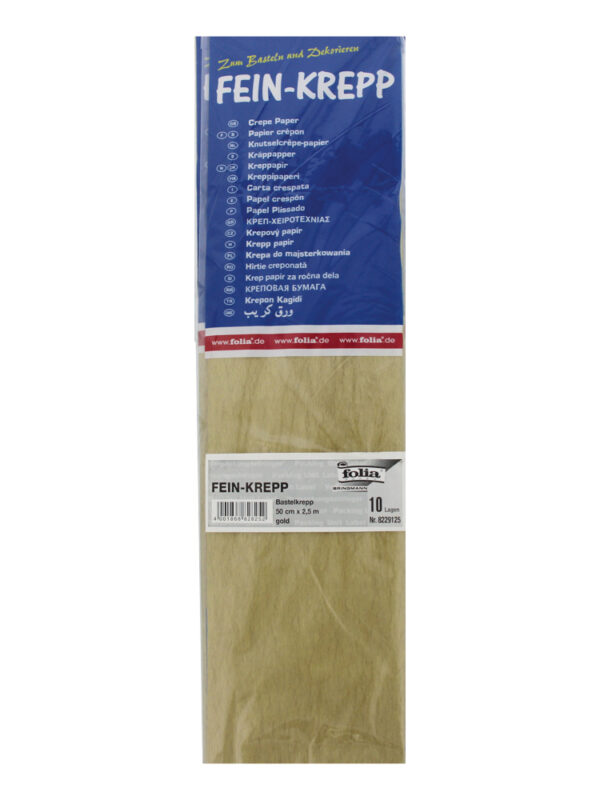 Crepe paper 50 cm x 250 cm – Gold (10 pcs)