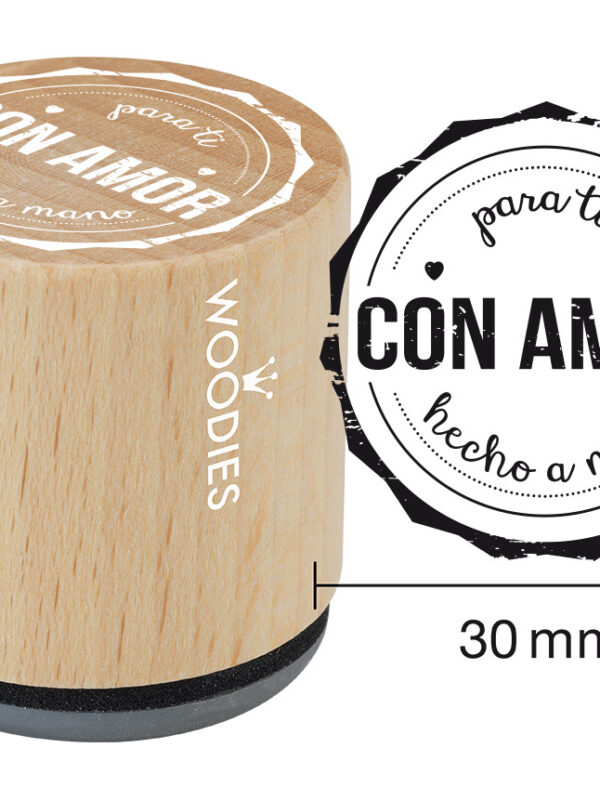 Woodies wooden stamp 30mm – For you handmade with love