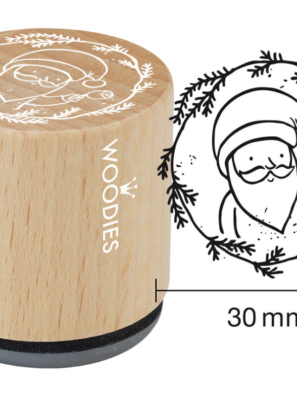 Houten stempel Woodies 30mm - Kerstman