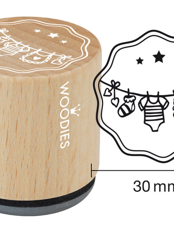 Houten stempel Woodies 30mm - Waslijn