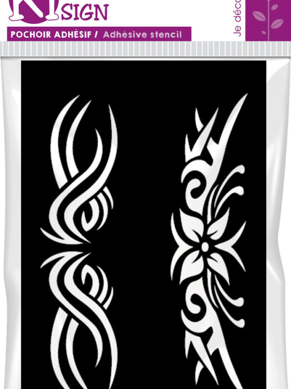 Selbstklebende Schablone groß – Tribal 8 120 x 180 mm