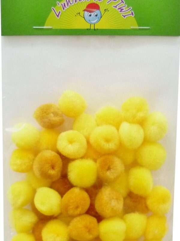 Pompons 15 mm P/45 assorted shades of yellow