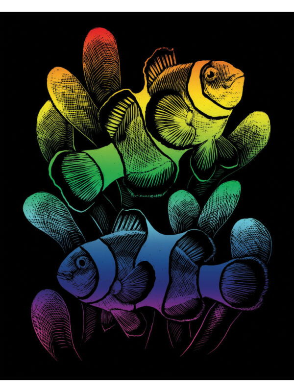 Kraskaart regenboog 203x254mm Clownvis