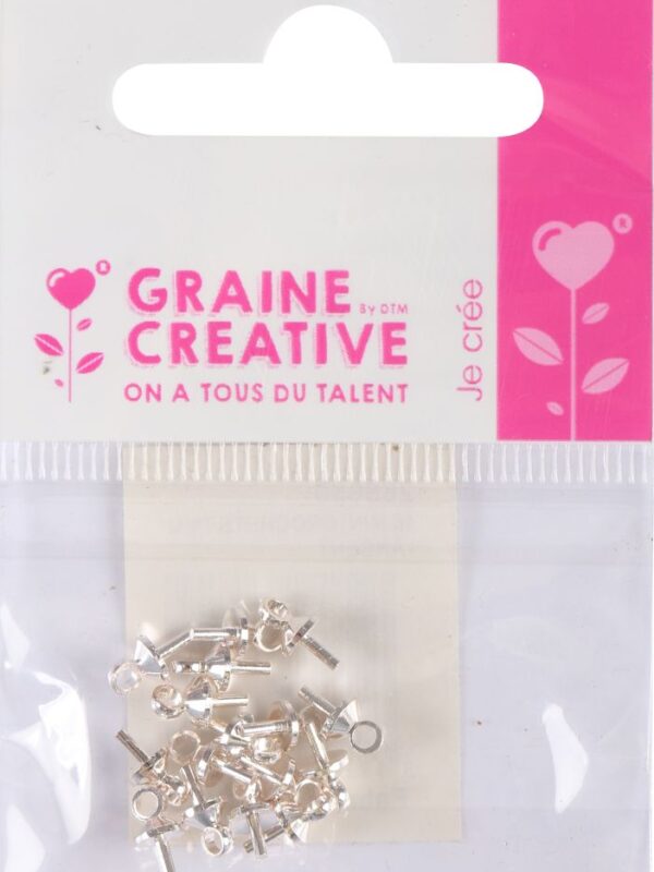 Set of 16 mini hooks 7 mm silver