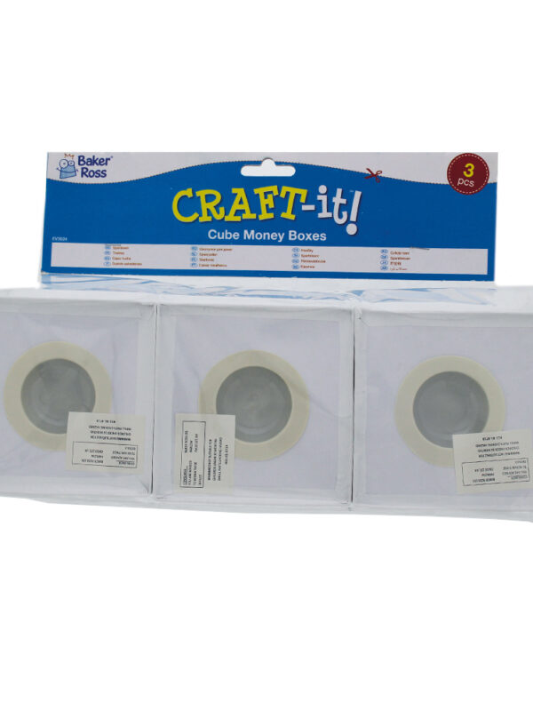 Sparschwein Würfel aus Pappe 10 cm – 3er-Set