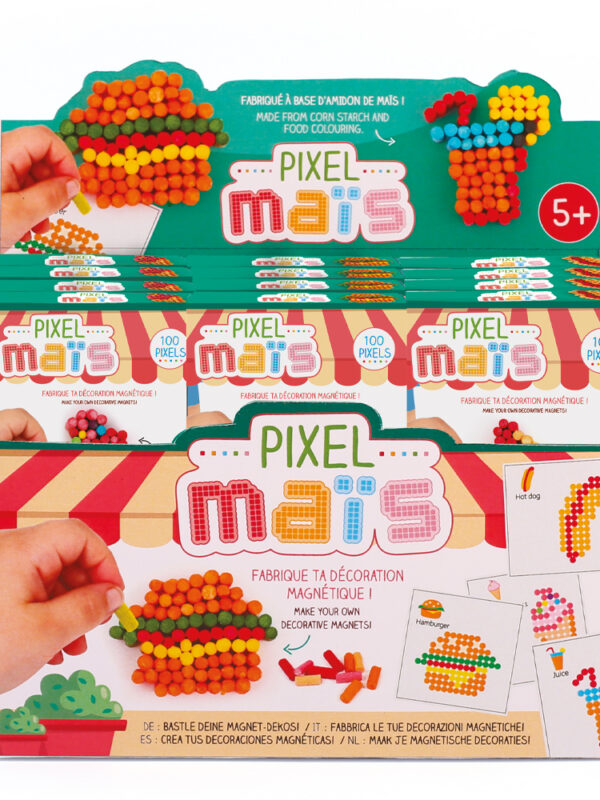Display of 24 pixel corn junk food