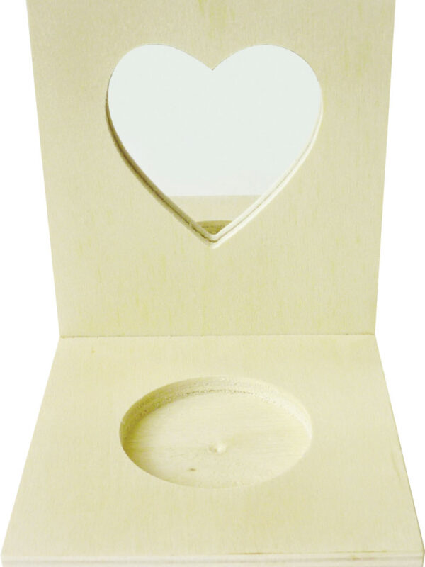 Wooden tea light holder 80 mm x 100 mm x 87 mm - Square with ha