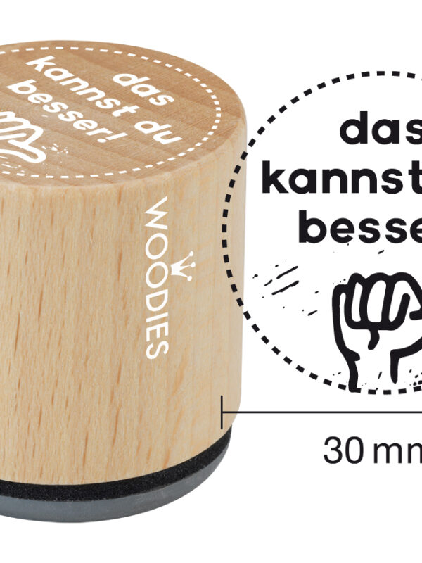 Houten stempel Woodies 30mm - Das kannst du besser!