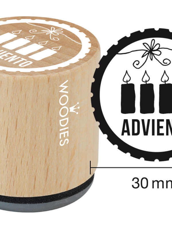 Woodies wooden stamp 30mm – Advent