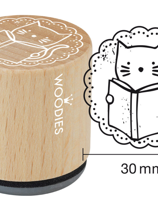 Houten stempel Woodies 30mm - Kat