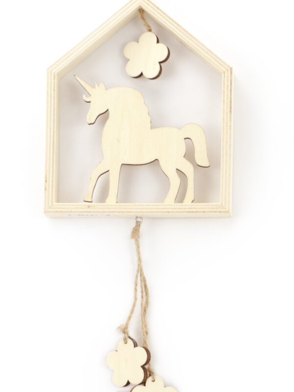 Hanging wooden frame 140 mm x 120 mm x 20 mm - Unicorn