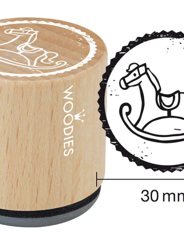 Houten stempel Woodies 30mm - Schommelpaard
