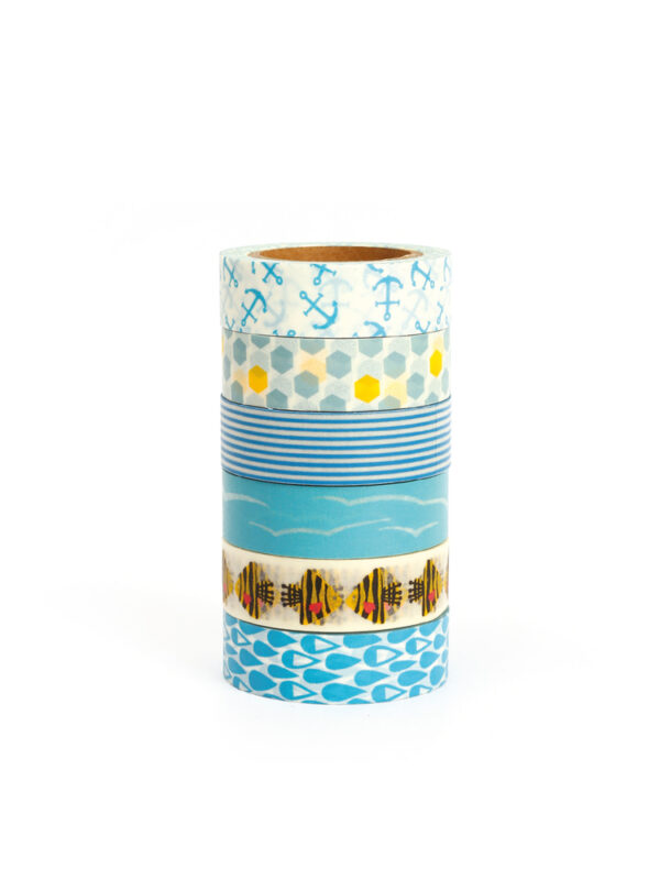 Deco tape 15 mm x 10 m – Sea (6 pcs)