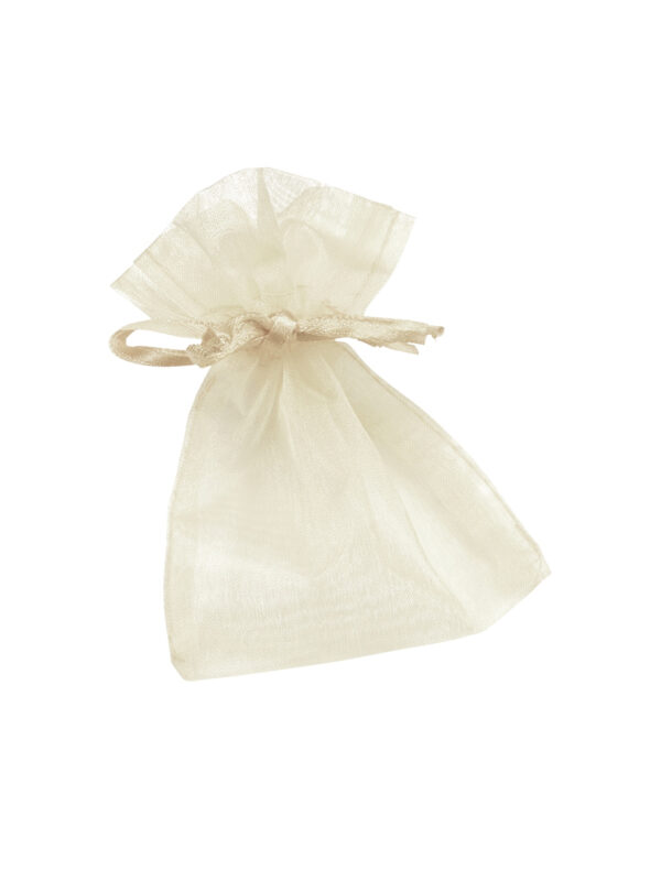 Sac en organza 13 x 10 cm crème