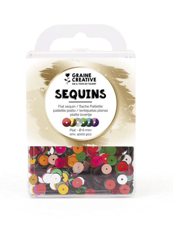 Sequins 6 mm flat – Multicolor (+/- 4000 pcs)
