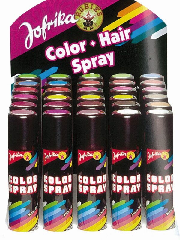 Haarspray display – Diverse glitterkleuren (30 stuks)