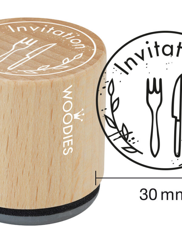 Woodies wooden stamp 30mm – Invitation cutlery