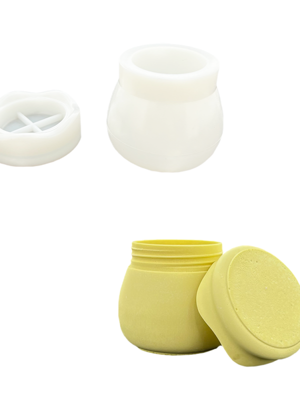 Moule en silicone rond pour bocal avec couvercle