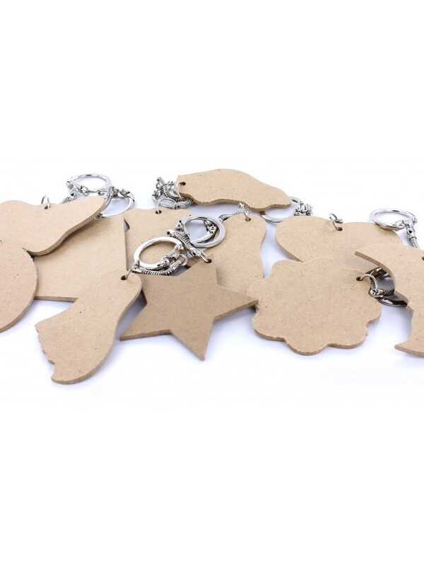 Assorted key rings shapes 5–6cm (10 pcs)