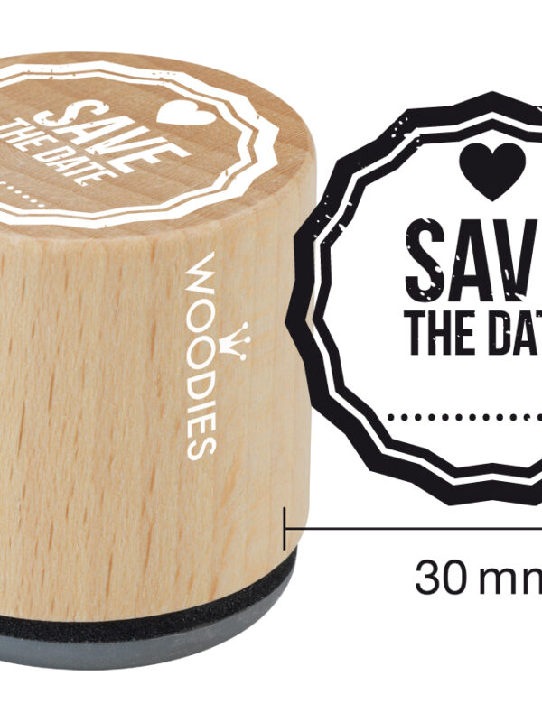 Woodies wooden stamp 30mm – Save the date 4