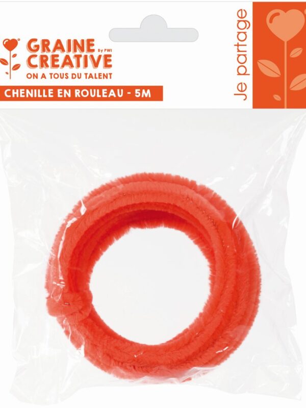 Chenille 8 mm x 5 m red