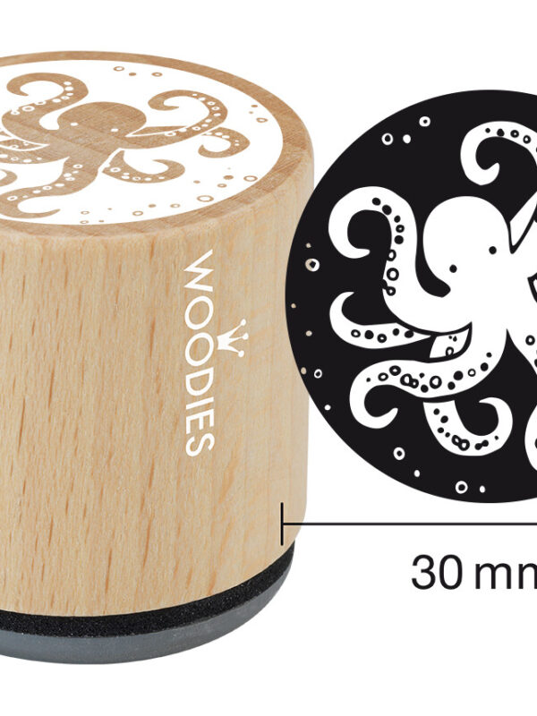 Woodies wooden stamp 30mm – Octopus
