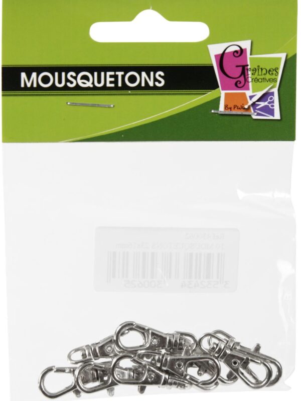 10 silver carabiners 23 x 16