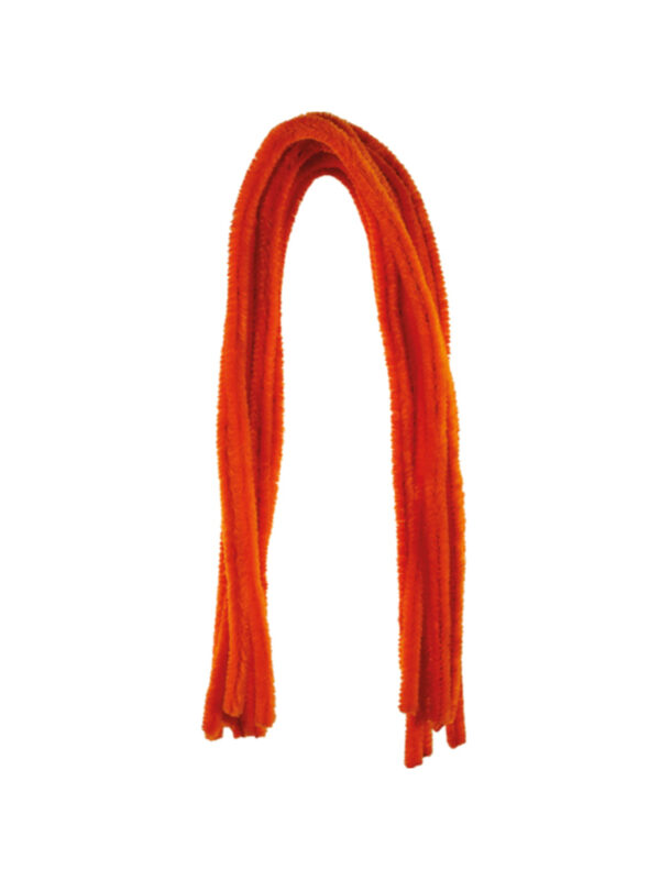 Chenille 8 mm x 500 mm - Orange (10 pcs) ZKK