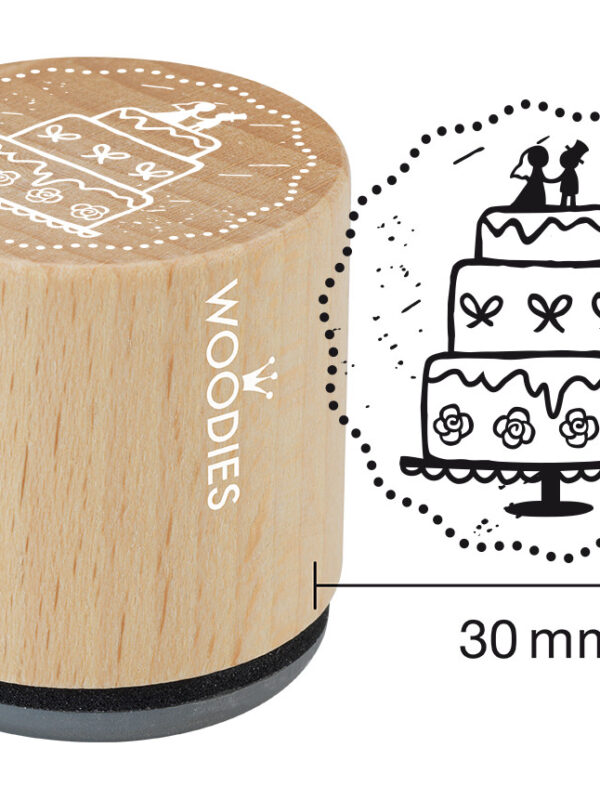 Houten stempel Woodies 30mm - Bruidstaart