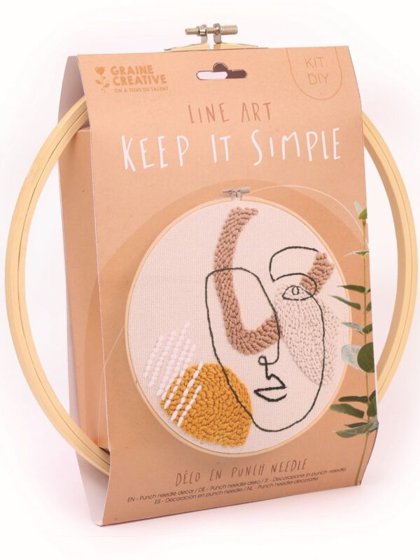 Punch needle kit – Line art Ø18cm
