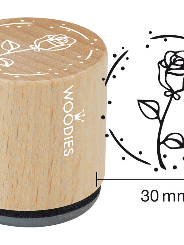 Houten stempel Woodies 30mm - Roos