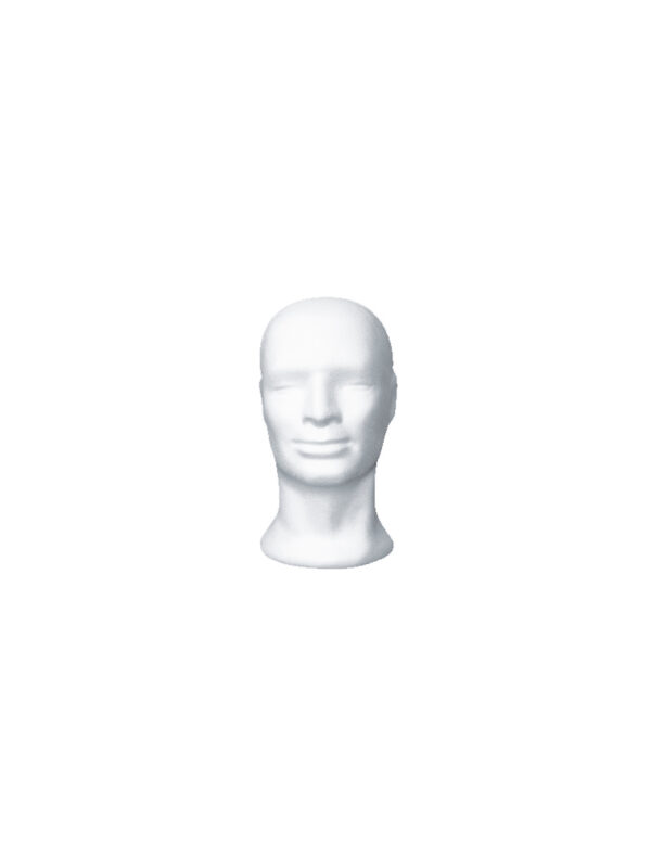 Tête homme polystyrène 31cm