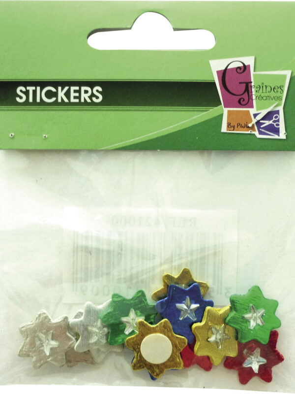 Bag 12 metallized stars 15